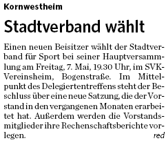 Ankündigung Kornwestheimer Zeitung 7. April 2010